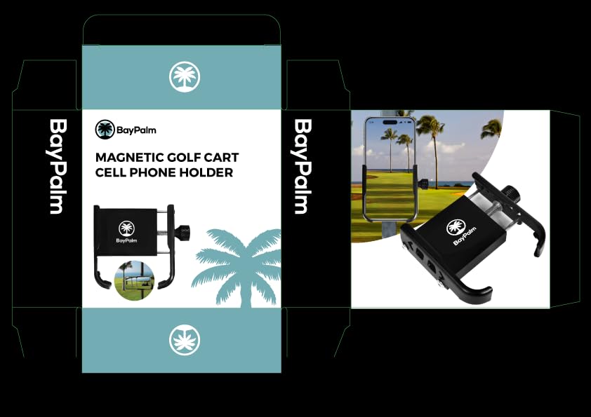 BayPalm magnetic holder for gym or shelves, adaptable to metal surfaces.