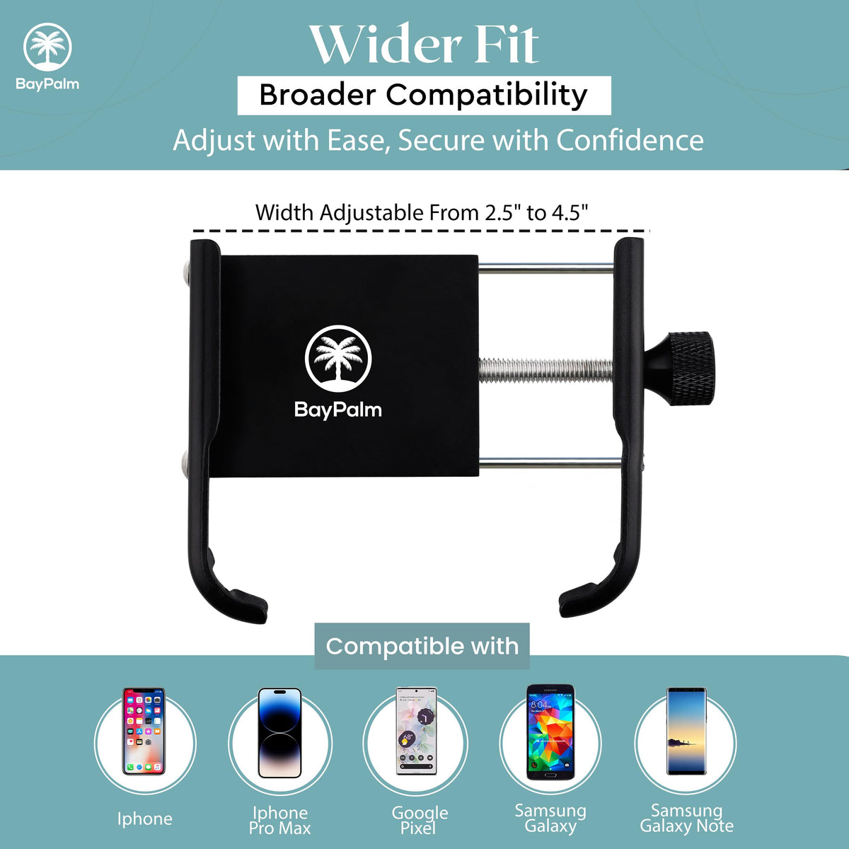 BayPalm holder with N52 magnet provides a strong hold on metal surfaces.
