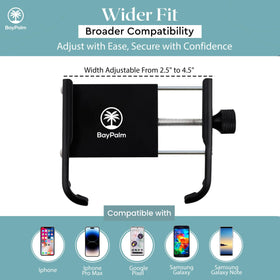 BayPalm holder with N52 magnet provides a strong hold on metal surfaces.