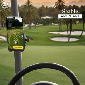 BayPalm smartphone compatible golf cart caddy fits a wide range of devices securely.