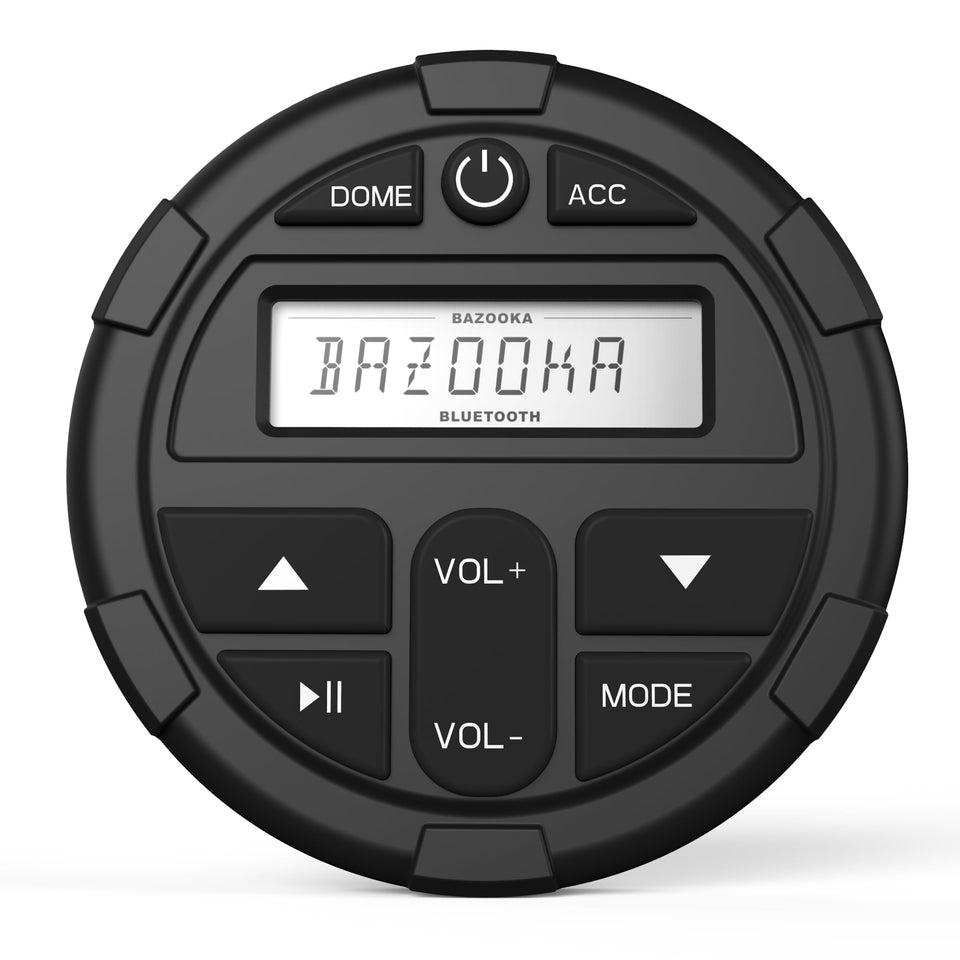 Front view of Bazooka BPB-DBC-G2 dashboard controller enabling in-dash control of G2 Party Bar.