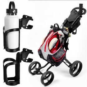 BBTO disc golf cart cup holder clip-on keeps drinks within reach on the course.