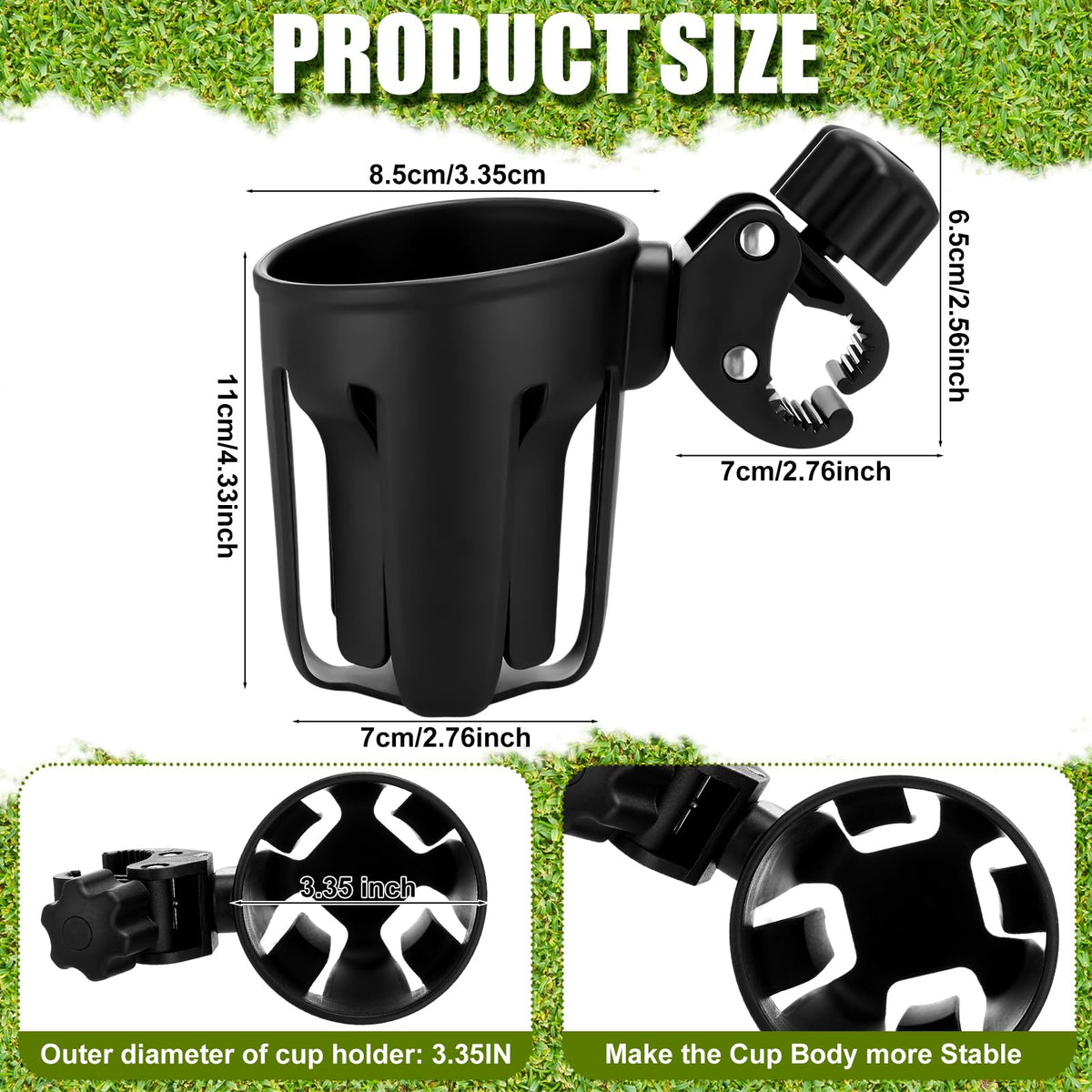 BBTO non-slip cup holder securely grips bottles on rough terrain