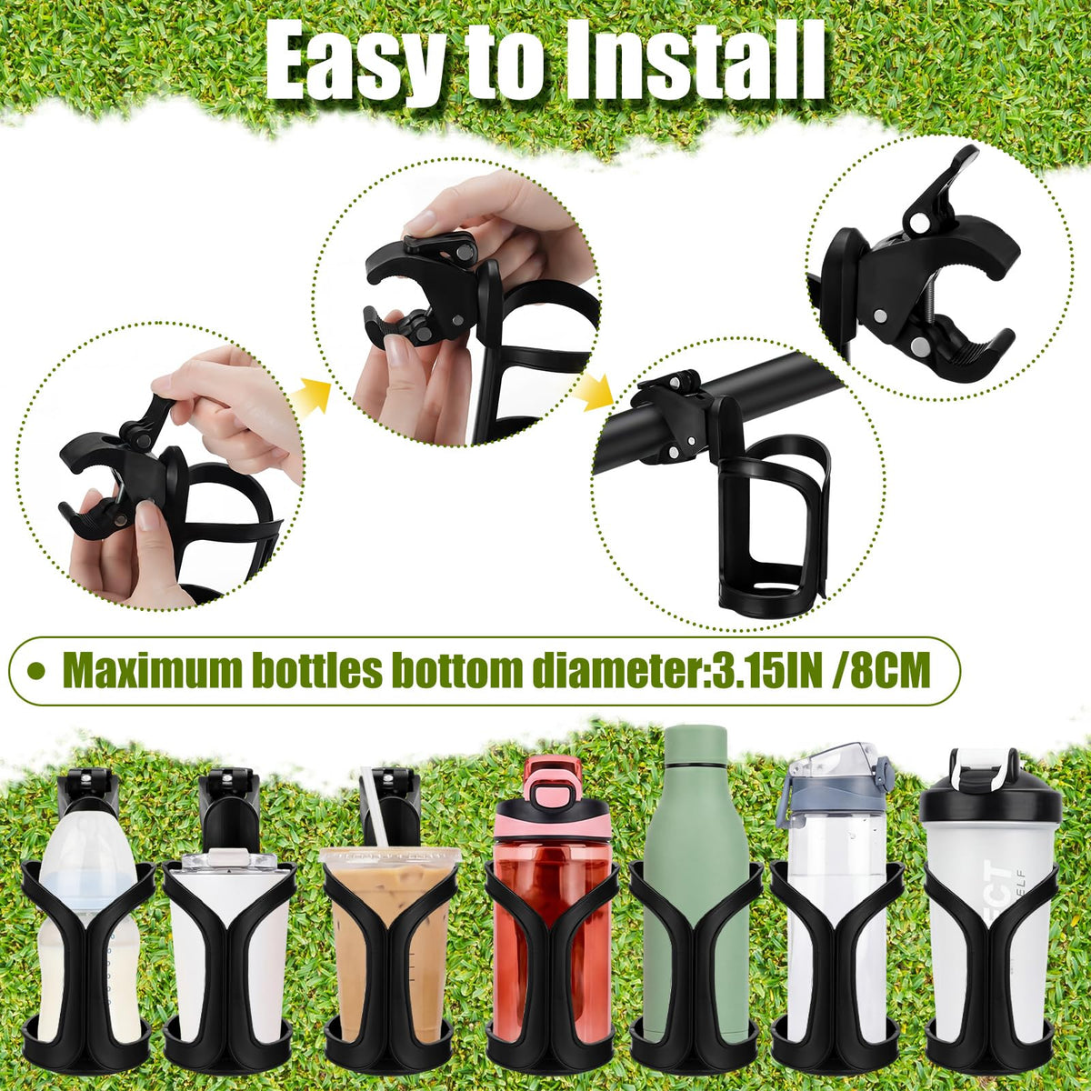 BBTO universal compatibility works with most push carts for quick setup.