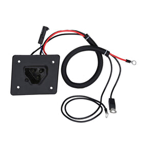 BeAcc Delta-Q charger receptacle assembly for EZ-GO RXV, factory-fit design.