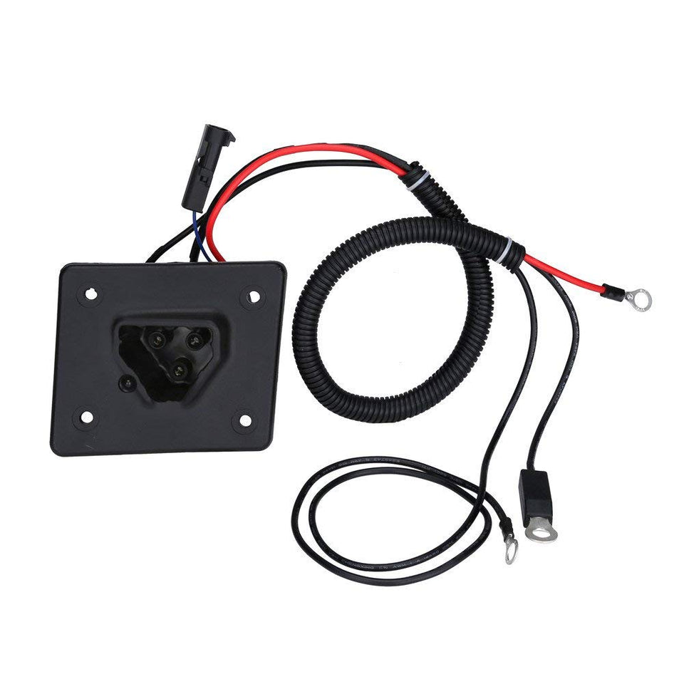 BeAcc Delta-Q charger receptacle assembly for EZ-GO RXV, factory-fit design.
