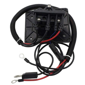 BeAcc Delta-Q charger receptacle front view shows plug-ready interface.