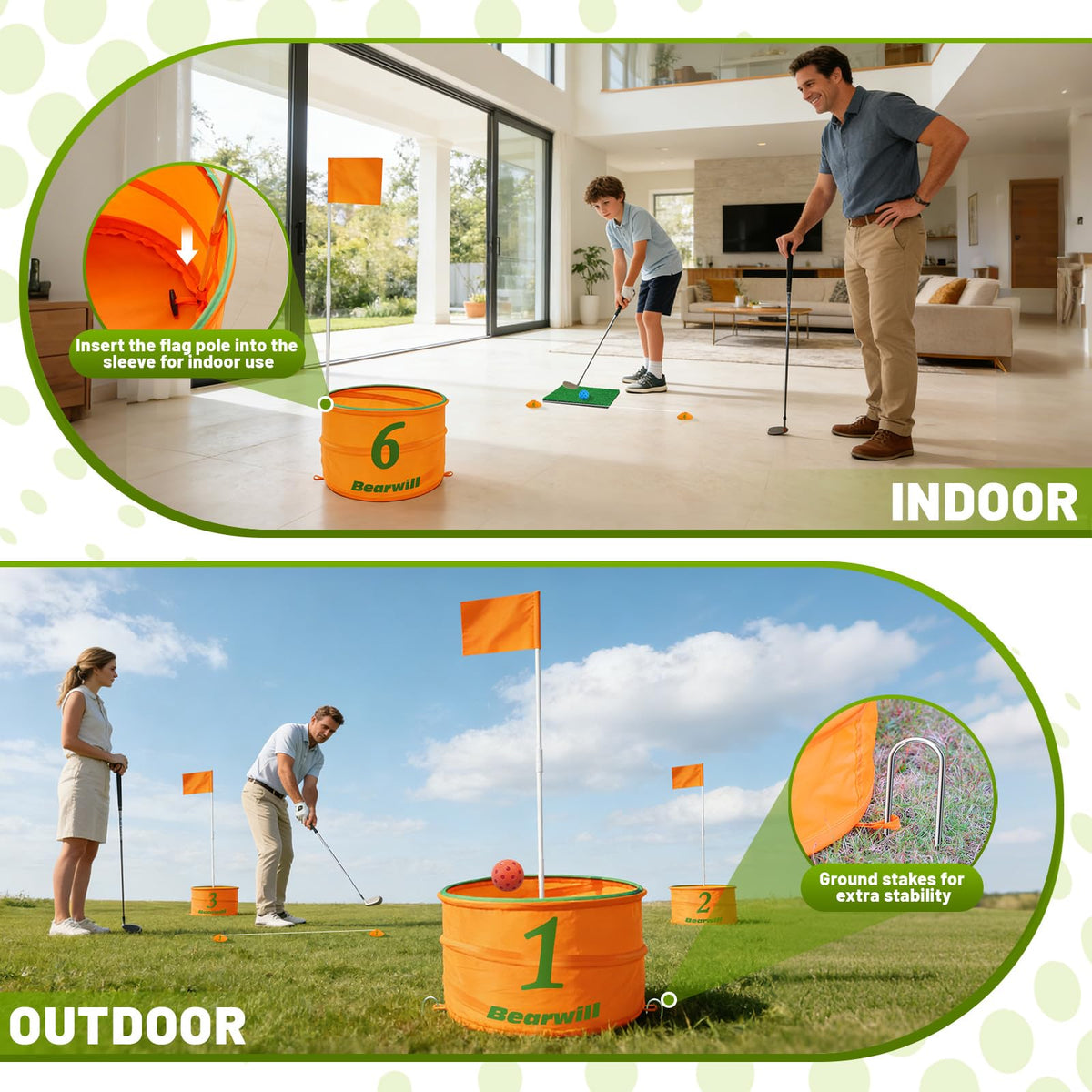Bearwill all-weather buckets with Oxford fabric withstand rain and sun.