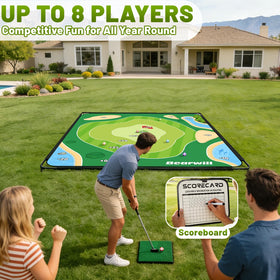 Bearwill Golf Chipping Game six-by-six-foot mat offering ample play space
