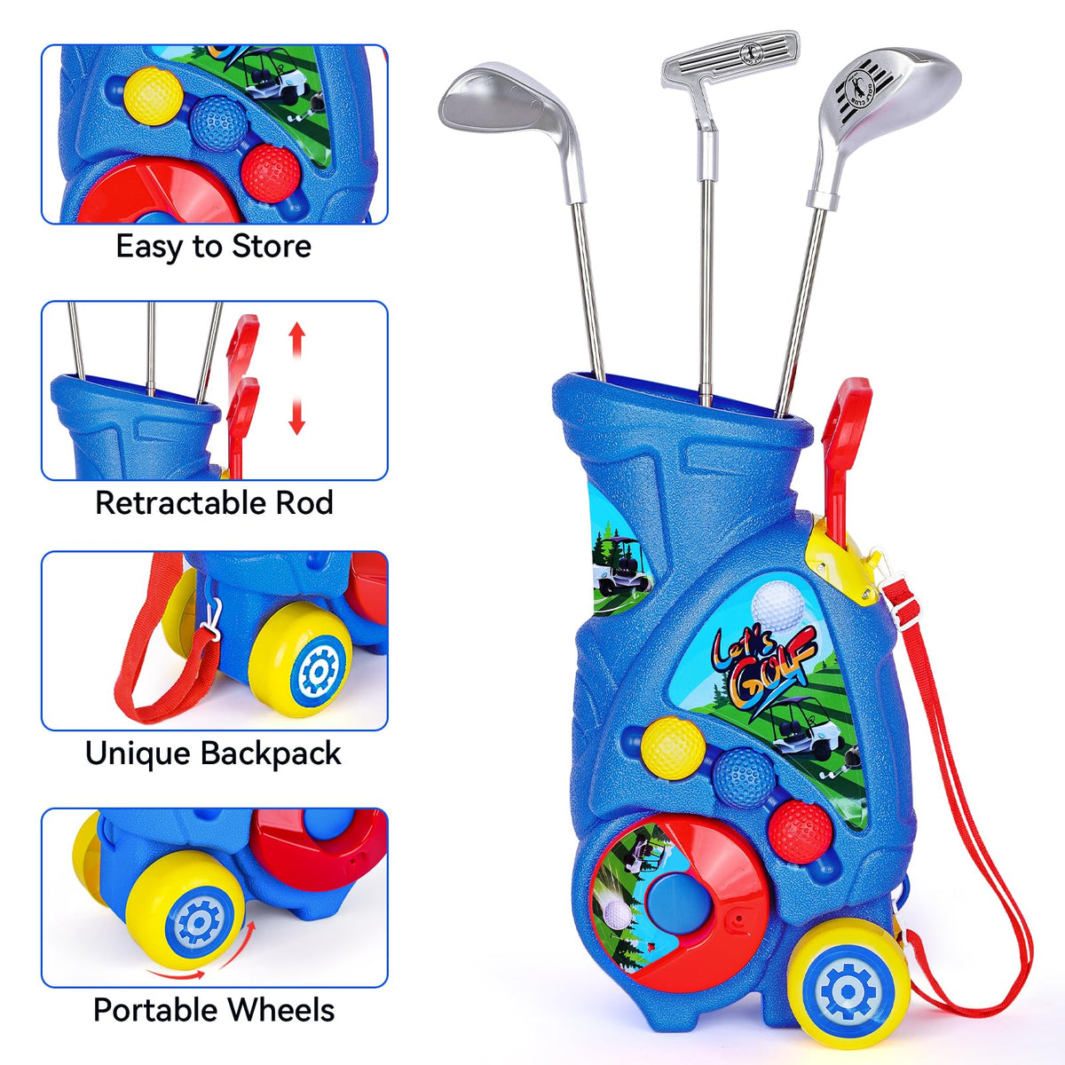 Beautiq durable ABS golf clubs designed for active, safe toddler use