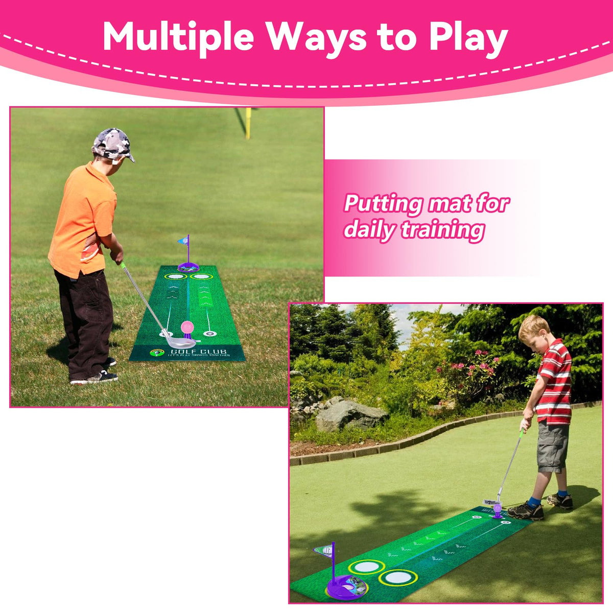 Beautiq kid-sized clubs provide comfortable grip and safe swings