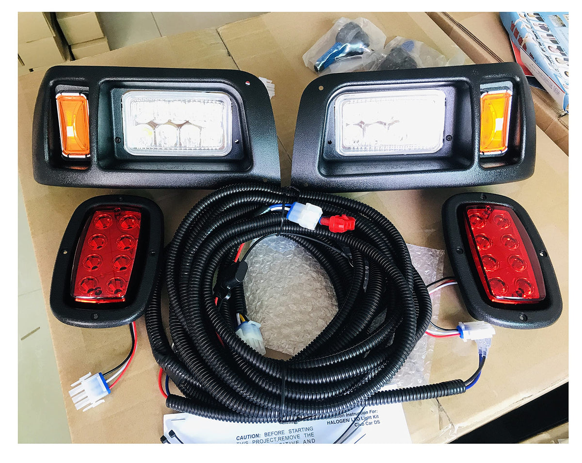 BeAcc Club Car DS LED headlights front right for balanced beam.