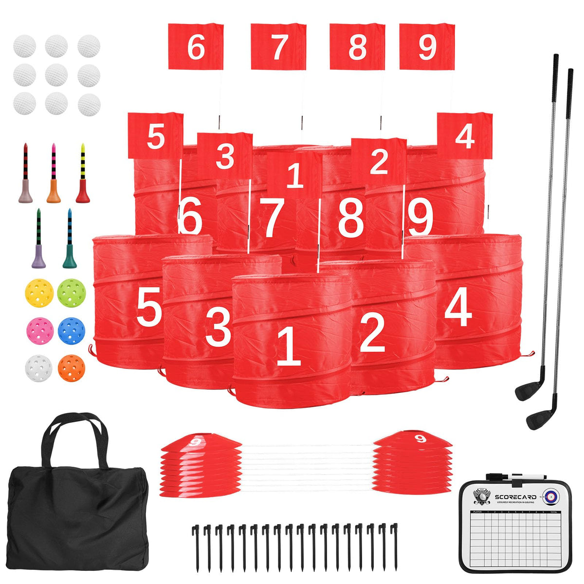 Behonor Backyard Golf Set outdoors with easy setup for family fun.
