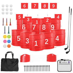 Behonor Backyard Golf Set outdoors with easy setup for family fun.