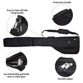 Bejetca Sunday Golf Bag waterproof fabric protects clubs in rain.