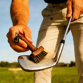 Belongtous Walnut Mini Golf Brush compact design fits golf bags