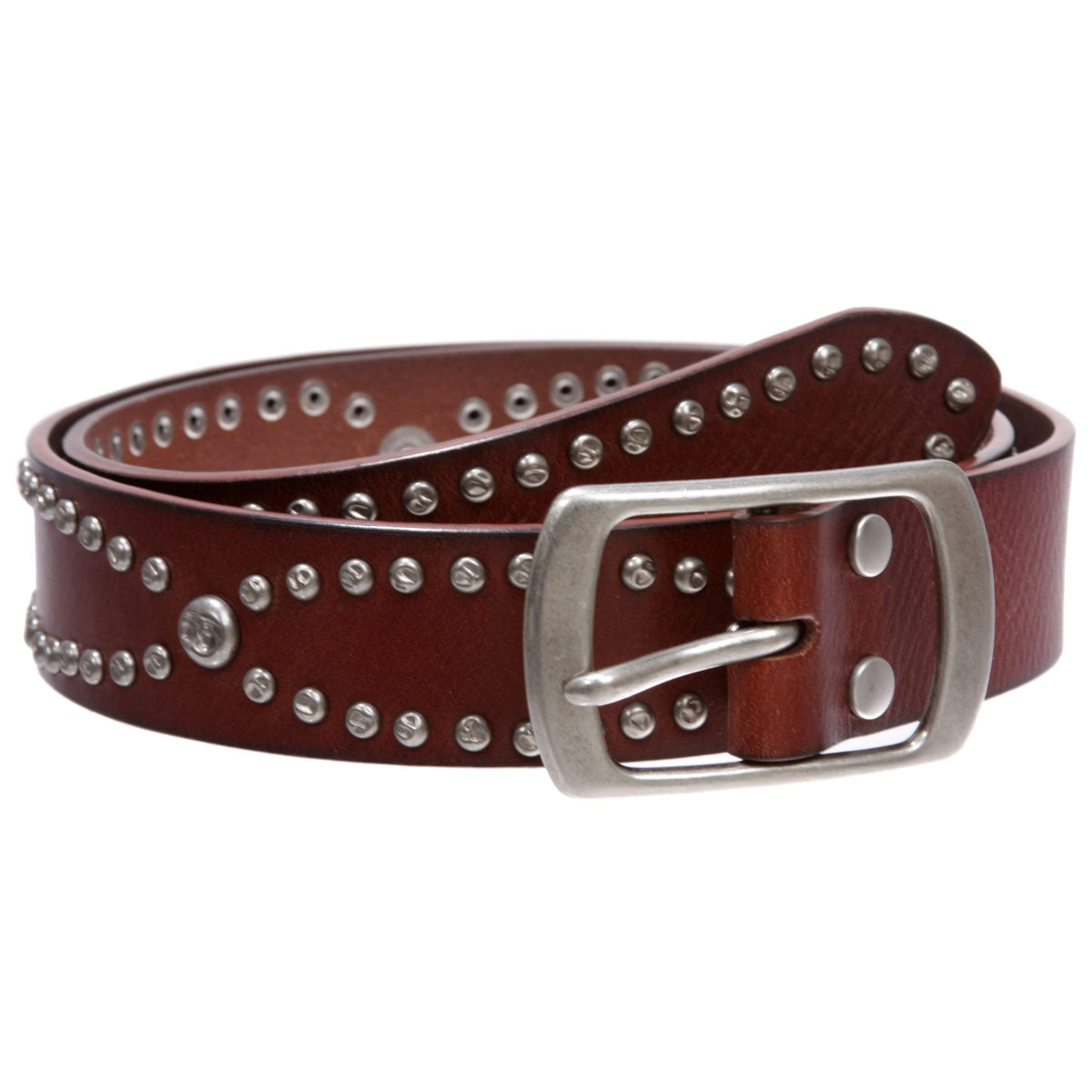 Beltiscool Western snap-on hammered rivet studs close-up for durable casual style