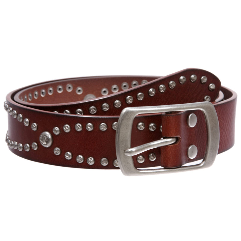 Beltiscool Western snap-on hammered rivet studs close-up for durable casual style