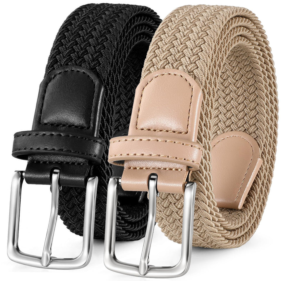 BELTROAD 2-pack elastic belt for men with golf-ready precise fit