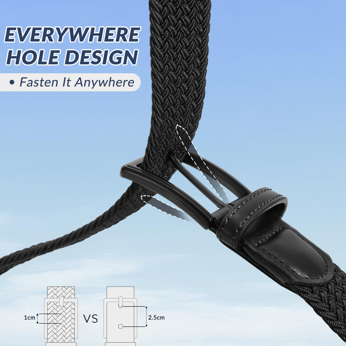 BELTROAD 2 Pack golf belt in use during sunny round offers flexible fit.