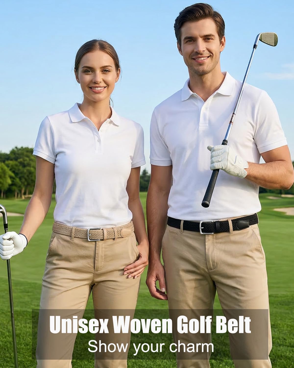 BELTROAD braided stretch belt for men showing breathable fabric for all-day comfort.