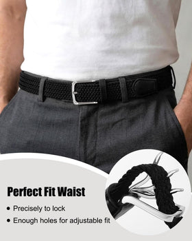 BELTROAD durable zinc alloy buckle on braided belt for long-lasting use.