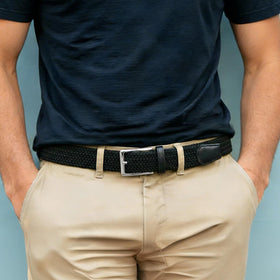 BELTROAD elastic braided belt with durable stitched edges for lasting wear.