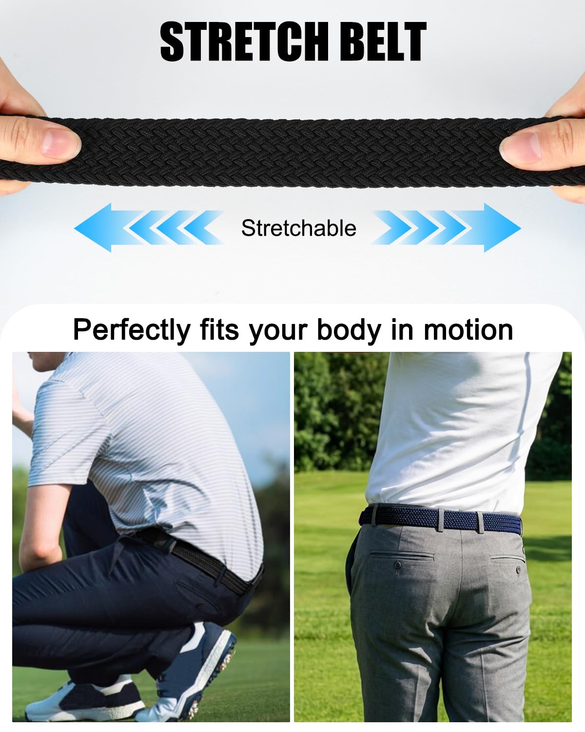 BELTROAD golf belt features high elasticity and lightweight design for active play.