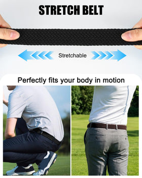 BELTROAD stretch belt on model demonstrating easy everyday wear.