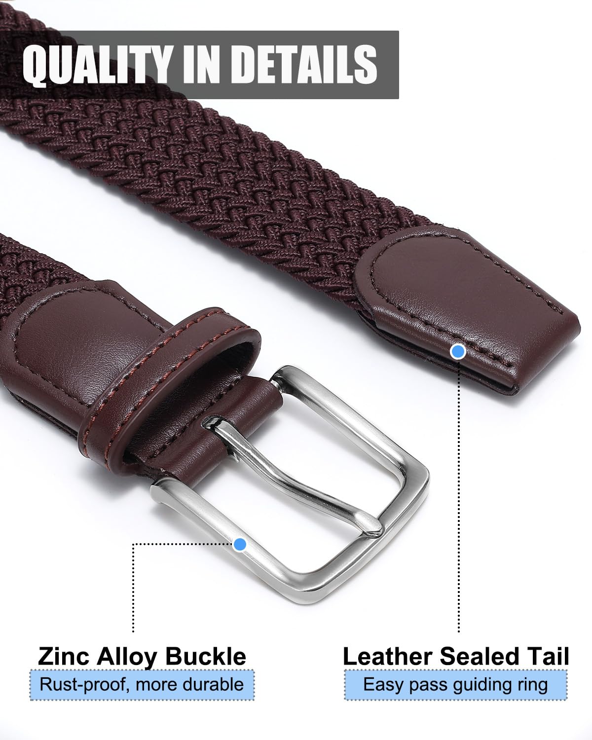 BELTROAD zinc buckle durable belt resisting fade and deformation