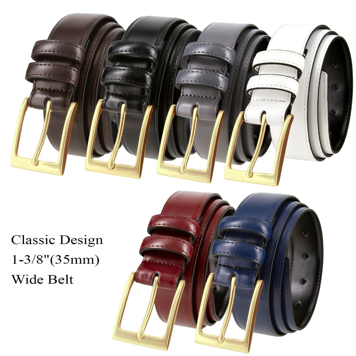Stitched edge belt by Belts.com ensures durability and timeless styling for work and weekends.