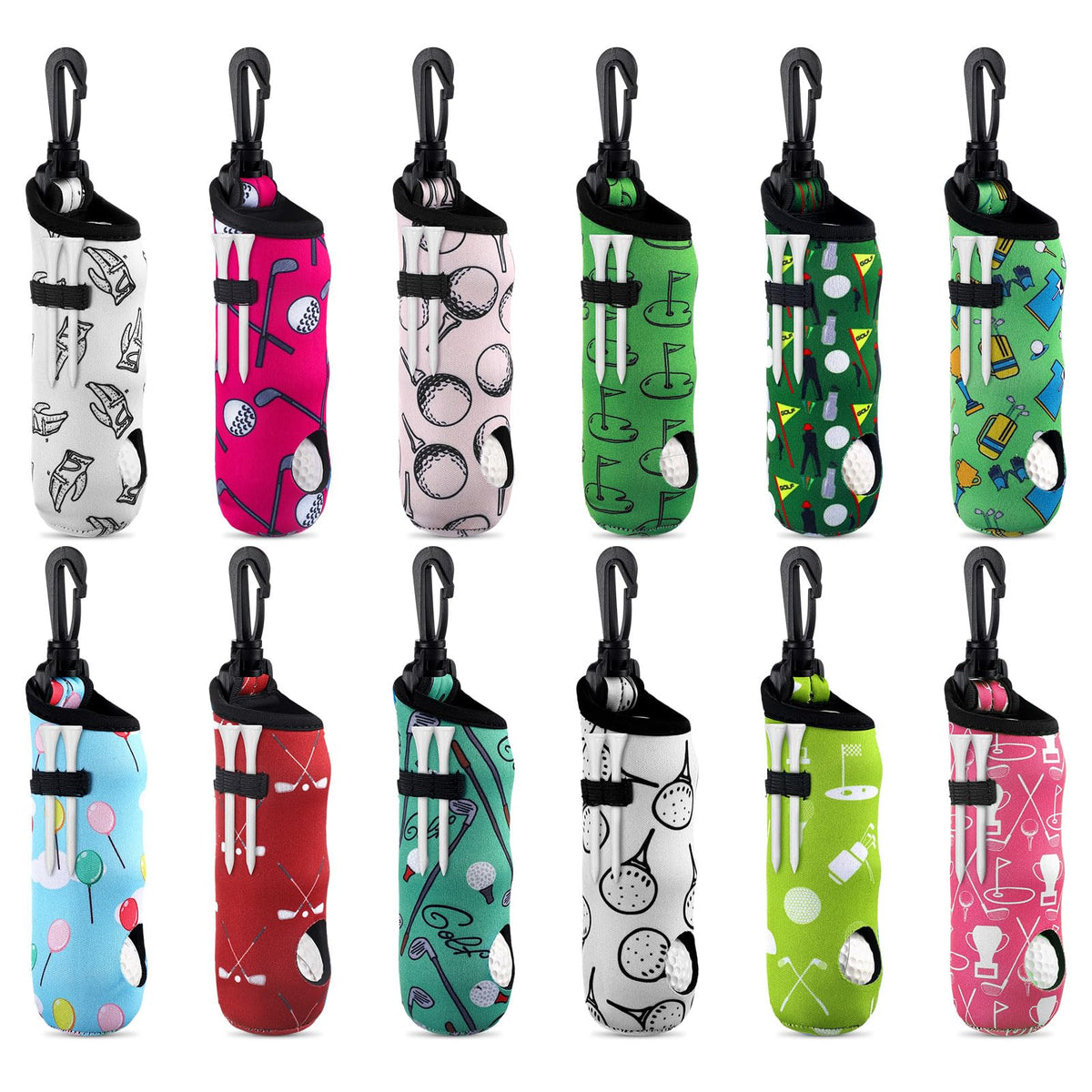 Bencailor 12-pack golf-ball-tee-holder compact design for quick on-bag access