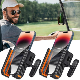 Benlari magnetic golf cart phone holder shows secure adsorption on EZGO carts.