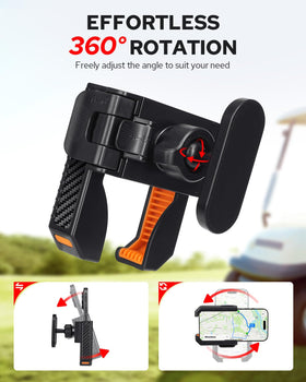 Benlari golf cart phone holder includes safety strap for extra security.