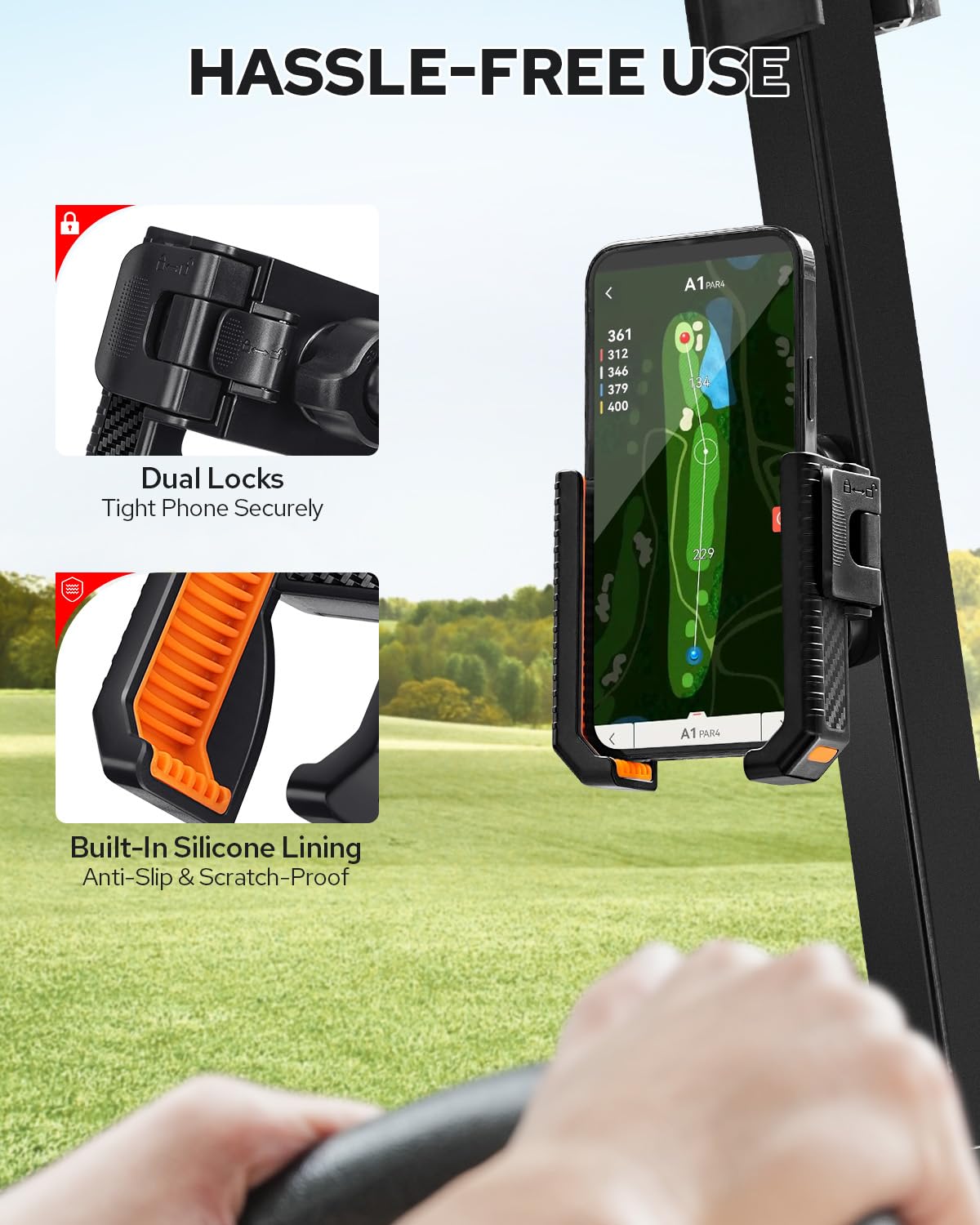 Benlari tool-free installation for quick setup on any golf cart.