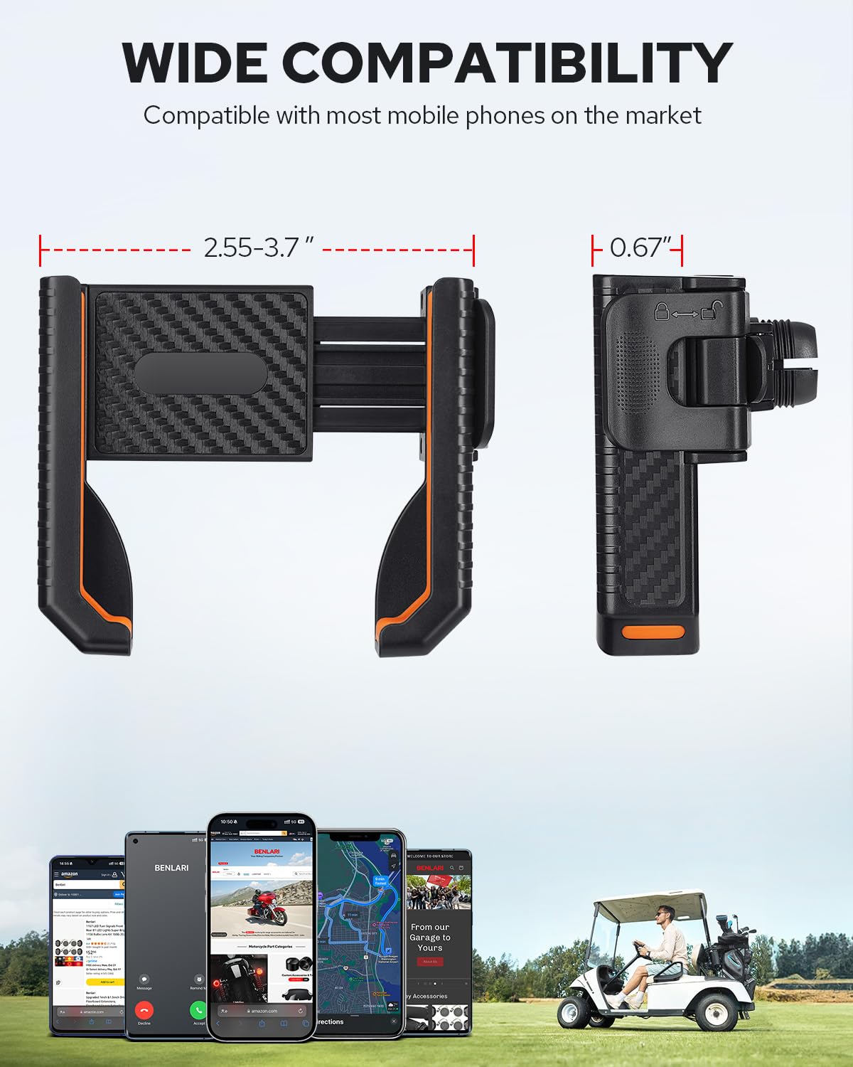 Benlari orange two-pack keeps phones handy and highly visible.