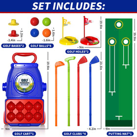 Bennol flags and bases complete the mini golf setup for learning.