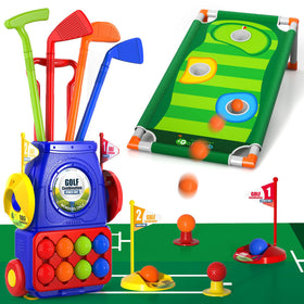 Bennol cart and clubs: kid-friendly storage solution after play