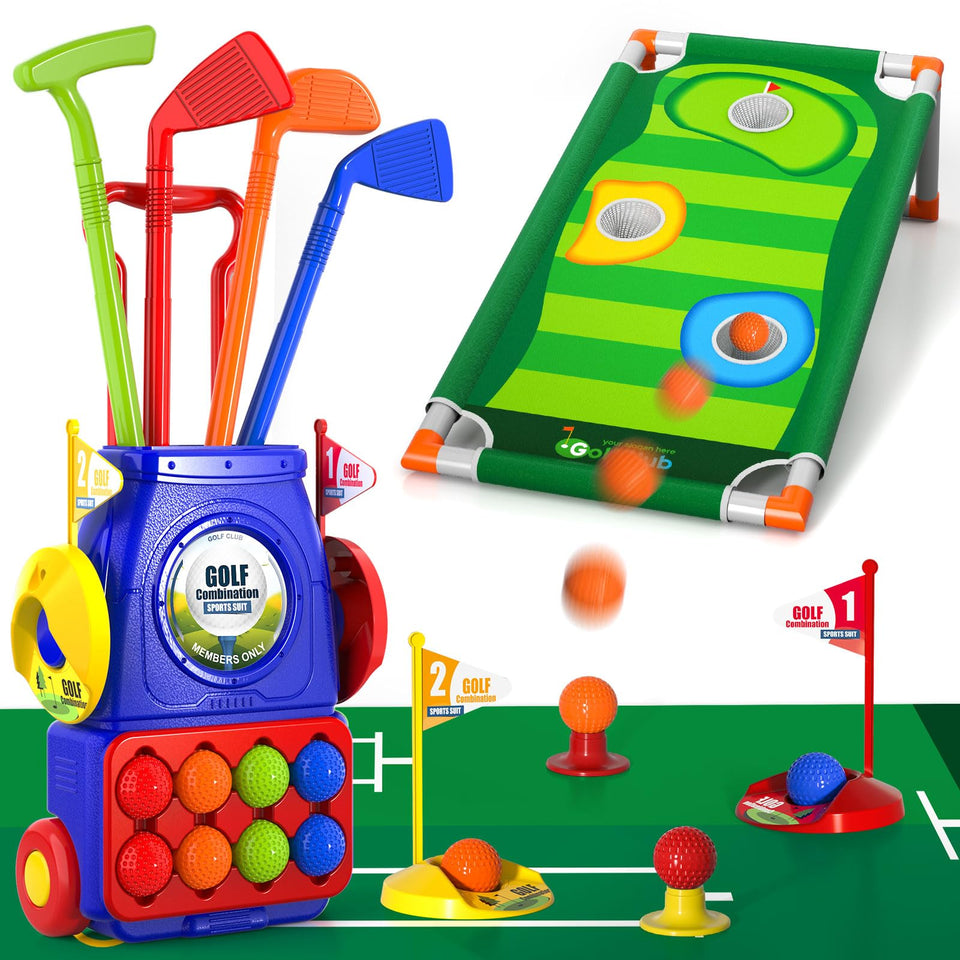 Bennol cart and clubs: kid-friendly storage solution after play