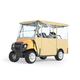 Khaki cover keeps interior dry and comfortable