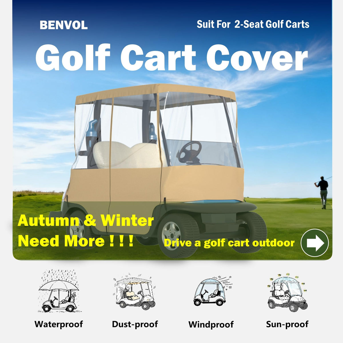 BENVOL roll-up sides enable quick access without removing cover
