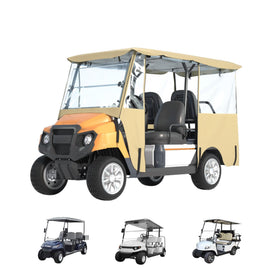 BENVOL enclosure front view for four-seat golf cart all-season use