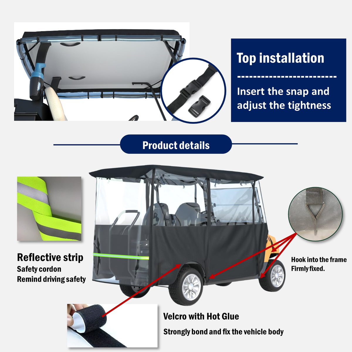 BENVOL quick tool-free installation for fast setup on any cart.