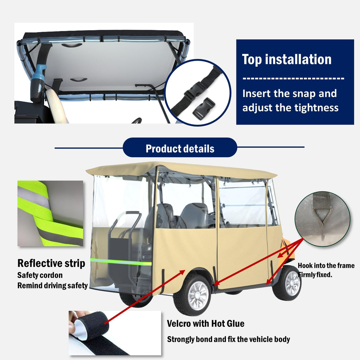 Universal four-seat cart fit across Yamaha EZGO Club Car