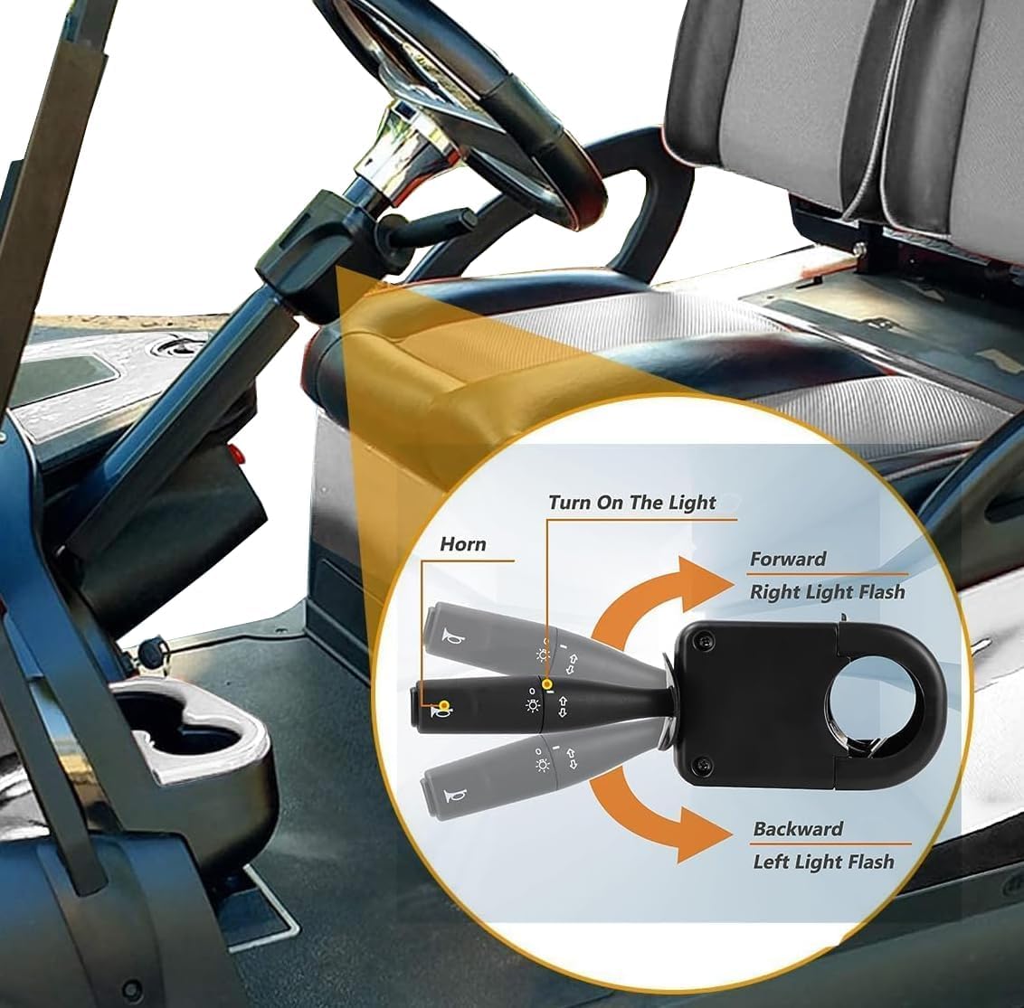 BestAccess EZ-GO TXT steering column cover delivers a neat finish.