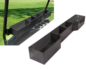 BestAccess front basket on Yamaha G29, adds extra storage.