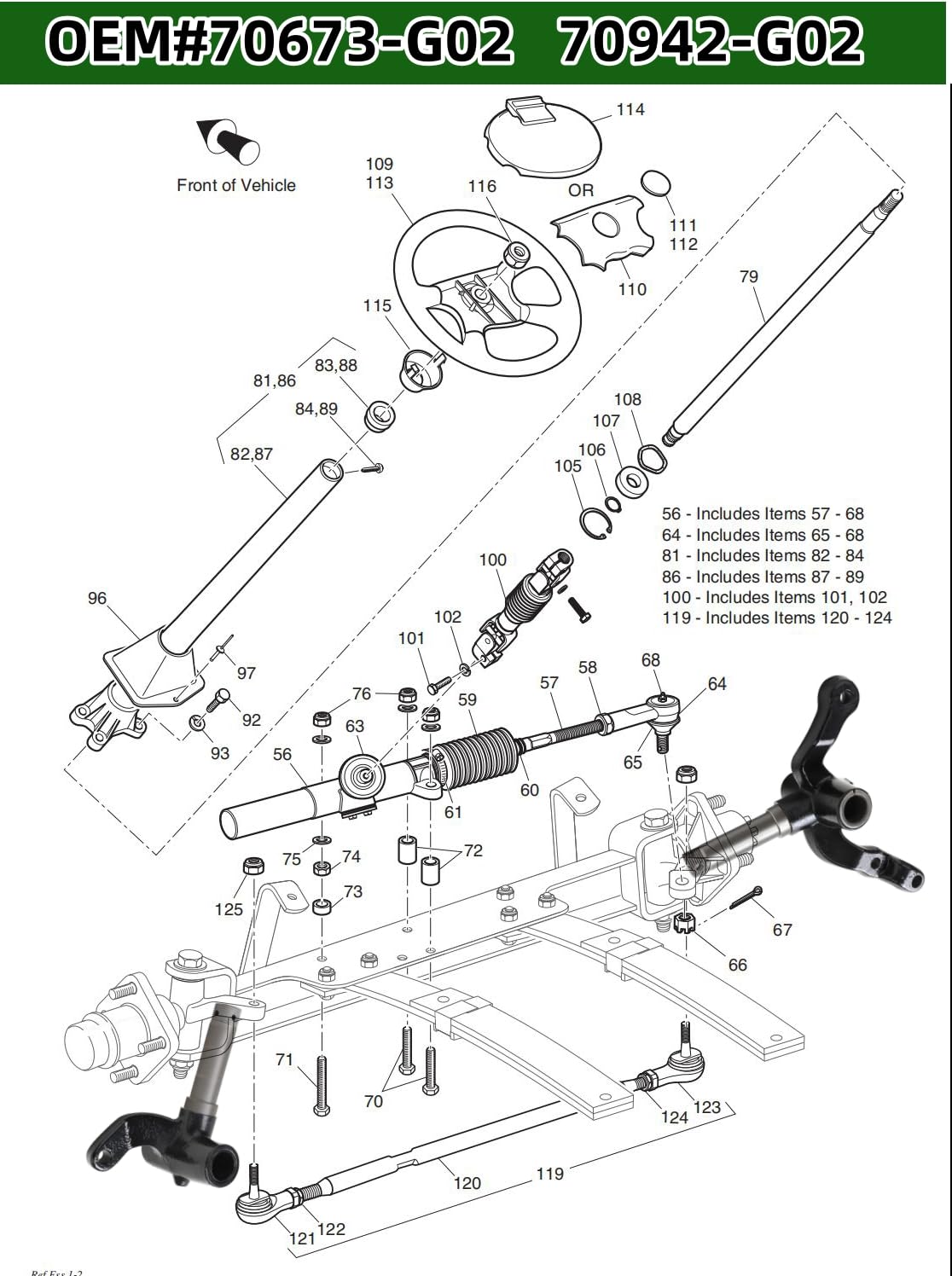 BestAccess two-piece spindle kit for EZGO TXT front suspension