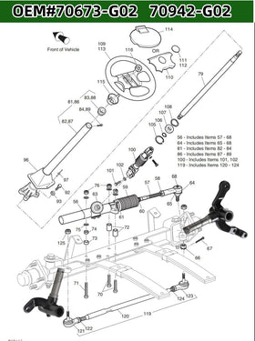 BestAccess two-piece spindle kit for EZGO TXT front suspension