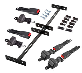 BestAccess universal seat belt kit, front view, four retractable belts for safety