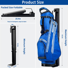 BEUTFQL golf bag storage organizer keeps bags upright and accessible.